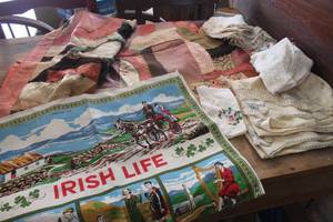 lot 2429 image: Antique Crazy Quilt Lap Size, Linens & More
