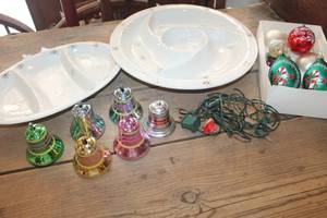 lot 2439 image: Christmas Serving Dishes, Ornaments & More