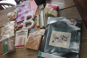 lot 2446 image: NIP Cross Stitch Kit, Birthday Items & More