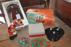 lot 2460 image: NIB Gone with Wind Doll, Carnival Record Player & More