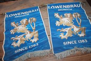 lot 2475 image: Vtg. Lowenbraw Munich Flags