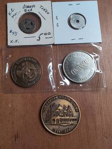 lot 1014 image: Lot of 5 Kansas Commemorative Tokens Kansas City Transit and Masonic 1831-1986