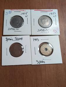 lot 1101 image: Spain Coins Lot 1915 1957 1993 Pesetas - 4 ct