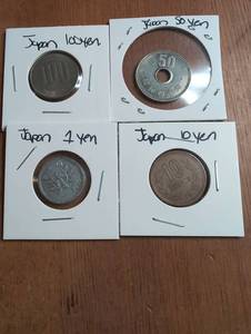 lot 1108 image: Japan Coins Lot 100 Yen 1 Yen 10 Yen 50 Yen - 4 ct