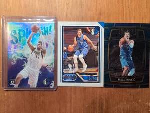 Luka Doncic Basketball Card Lot: Panini Optic Prizm 2020-2022 - 3 ct