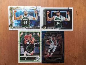 lot 5002 image: Topps NBA Basketball Cards Giannis Antetokounmpo Lot - 4 ct