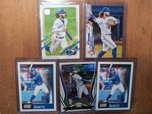 lot 6005 image: Bo Bichette Toronto Blue Jays Baseball Card Lot 5 Cards