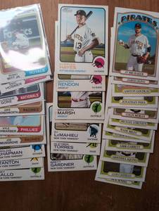 lot 6012 image: Baseball Trading Cards Lot Multiple Players and teams Including Bobby Witt Jr, Eric Hosmer -29 ct