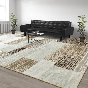 lot 750 image: Rockwood Geometric Patchwork Area Rug 4x6 Beige, Machine Washable