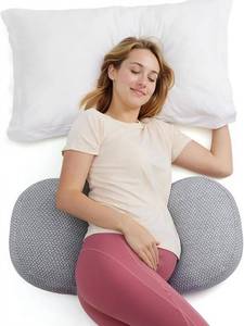 lot 757 image: Momcozy Portable Pregnancy Pillow - Adjustable W-Shaped Maternity