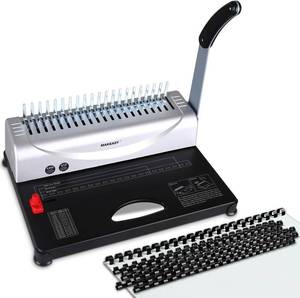 lot 776 image: $50 Comb Binding Machine, Punch 12 Sheets, No Jam, Includes 100 Combs