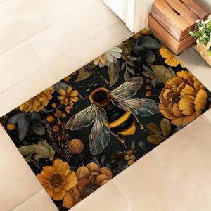 lot 780 image: Retro Golden Bee Indoor Door Mat   17x29.5in Non-Woven Doormat