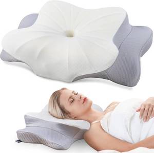 lot 795 image: DONAMA Contour Neck Pillow - Dual-Height Memory Foam, Queen