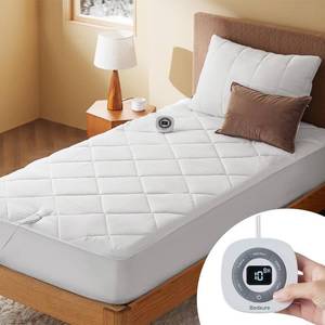 lot 801 image: $80 Bedsure Heated Mattress Pad Full, 10-Heat, 12h Auto-Off