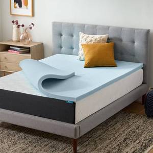 lot 802 image: $50 Lucid 2-Inch Memory Foam Mattress Topper, Twin - Cooling Gel