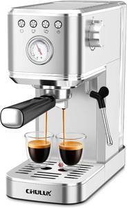 lot 804 image: $100 CHULUX Slim Espresso Machine with Milk Frother, 20 Bar Pump