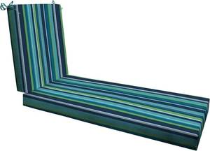 lot 821 image: $99 Honeycomb Outdoor Chaise Lounge Cushion Heritage Stripe, 21.5 x 70