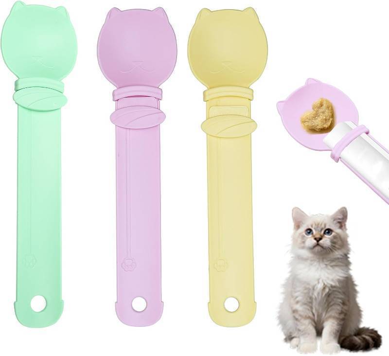 lot 65756 image: 3PCS Cat Strip Feeder, Cats Stripe Squeeze Spoon, Multifunctional Lickable Treat Feeding Dispenser for Cat Liquid Snack and Wet Food