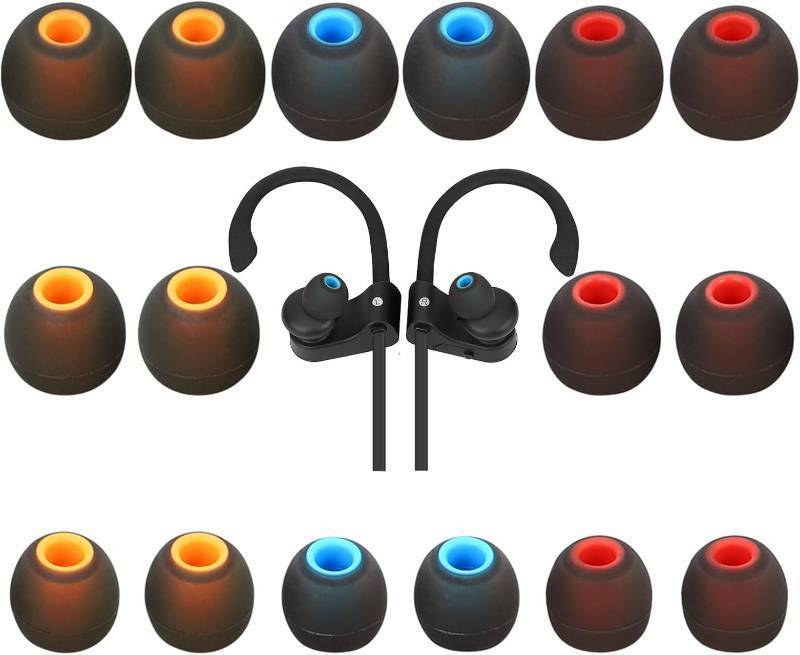 lot 65774 image: Earbud Tips Ear Bud Tips Soft Anti Slip Washable and Reusable Silicone Replacement Earbud Tips Fit Most in-Ear Earbuds(Inner Hole 3.8mm -5.1mm) 18pcs S M L