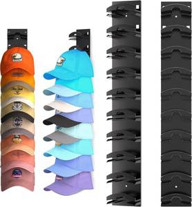 lot 855 image: NEW Hat Display Organizer Rack . Adhesive door mount or wall screw in wall mount. 10 Hats
