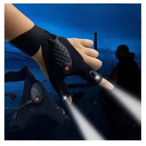 lot 8588 image: NEW USB Rechargeable LED Flashlight Glove IP65 Rated for Camping Fishing Car Repair SINGLE LEFT HAND