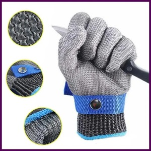 lot 66706 image: NEW Cut Proof Glove Stainless Steel Wire Anticut Gloves Knife Proof ANSI A9 SIZE XL