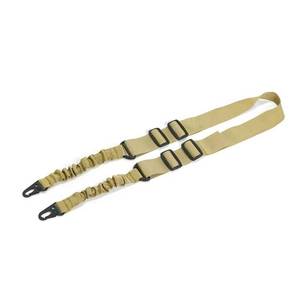 lot 66707 image: NEW Rifle Sling Tactical 2 Point Elastic Gun Sling Quick-Adjust With Metal Buckle TAN