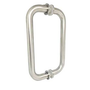 lot 66712 image: NEW Shower Glass Door Handle Pull 8 Inch Set 14 to 12 Glass Thickness NICKEL