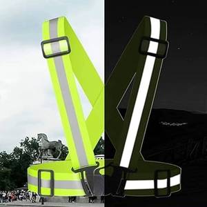 lot 66713 image: NEW Adjustable Reflective Belt Running Bicycle Safety Vest Running Vest YELLOW