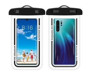 lot 66719 image: BLACK Waterproof Phone bag android or iphone float fishing trip. Dry pouch for phone.
