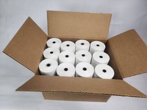 lot 85288 image: NEW (24 rolls) 4-38 x 315 THERMAL PRINTER PAPER ROLLS (RETAIL $80.00)