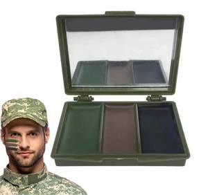lot 85590 image: NEW Camo-Compac 3-Color Hunting Face Paint Kit Long-Lasting, Pocket-Size Camo