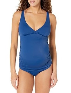 lot 2006 image: Amazon Essentials Womens Maternity Swimsuit - Deep Blue Ruched V-Neck SIZE XL