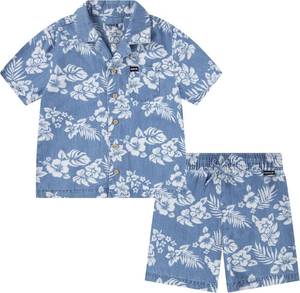 lot 2007 image: Hurley Baby Boy 2-Piece Outfit Set - Light Chambray & White  SIZE 24 Months