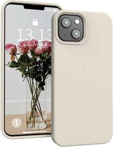 lot 65806 image: SOH iPhone 13 Phone Case with Slim Shockproof Soft Anti-Scratch Microfiber Lining, Silky Touch Soft Liquid Silicone Anti-Fingerprint Full-Body Protective Bumper Case for iPhone 1314, 6.1 inch (Stone)