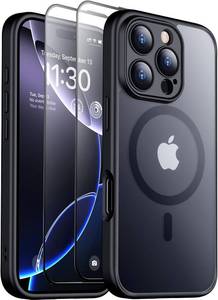 lot 65808 image: SPIDERCASE Designed for iPhone 16 Pro Case, Magnetic 2Full Coverage Tempered Glass Screen Protector Full Camera Protection Anti-Fingerprint Anti-Scratch for iPhone 16 Pro 6.3, Black