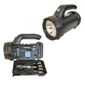 lot 65837 image: Multifunctional Outdoor Flashlight Tool Kit, Portable Household LED Toolbox with Ergonomic Handle for Home Car Camping and Emergency Use, COLOR BLUE