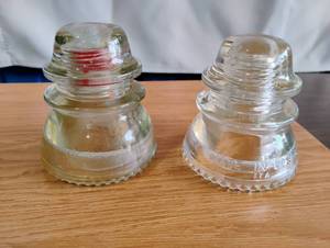 lot 1516 image: Two Glass Dome Insulators Made in USA 174