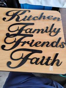 lot 1532 image: Kitchen Family Friends Faith Metal Wall Art Signs