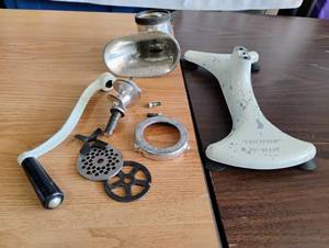 lot 1540 image: Enterprise No-Clamp Food Grinder with Discs and Parts