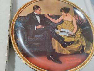lot 1572 image: Rockwells Rediscovered Women Plate 8 Flirting in the Parlor 7095E
