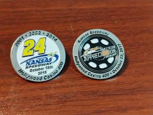 lot 1607 image: Kansas Speedway Hollwood Casino 400 Appreciation Pins 2001-2014 2015