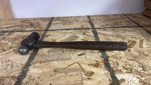 lot 18 image: Ball Peen Hammer with Wooden Handle 12.5 inches long