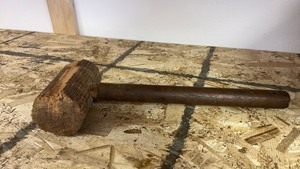 lot 20 image: Wooden Mallet with Round Head and Handle 13.74 inches long