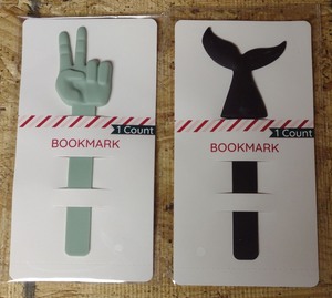 lot 102 image: Bookmarks 2-Piece Set Peace Hand Whale Tail 1 Count Each DP60
