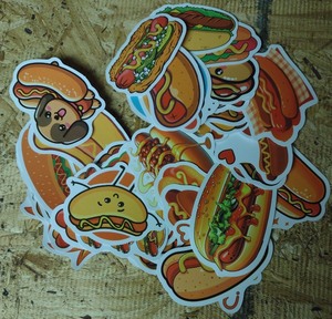 lot 107 image: Hot Dog Sticker Sheet Food Die-Cut Stickers DP60
