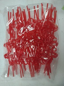 lot 131 image: Red Plastic Christmas Straws 30 pieces DP60