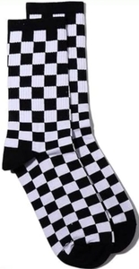 lot 204 image: 1Pair Fashion Harajuku Trends Checkerboard Socks Geometric Checkered Socks Hip Hop Cotton Print Skateboard Socks Easy to Wear, Novelty and More, Girls Clothing DP60