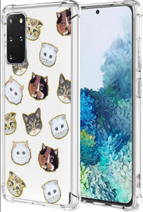 lot 210 image: Floral Case for Galaxy S20 Case,Samsung S20 Plus SM-G986U Case Clear TPU Animal Kitten Slim Cute Cover Transparent Soft Bumper Protective Case for Samsung Galaxy S20 Cat DP60