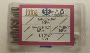 lot 212 image: Rrina 58 Pc 14-20 Hanger Bolts Assortment Kit